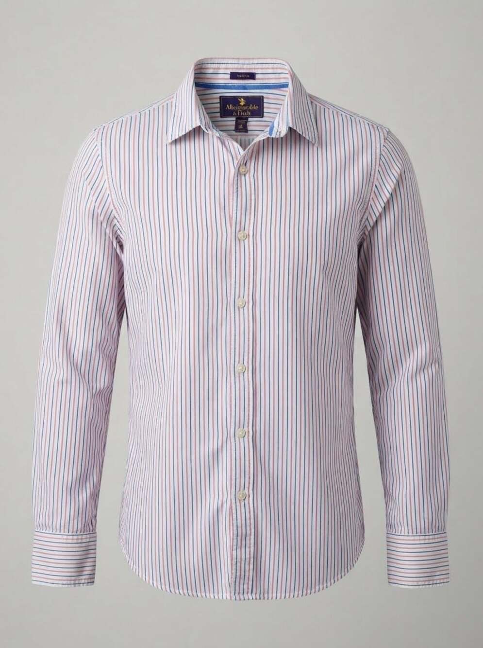 Abercrombie & Fitch Muscle Fit Striped Long Sleeve Button Down Shirt XXL
